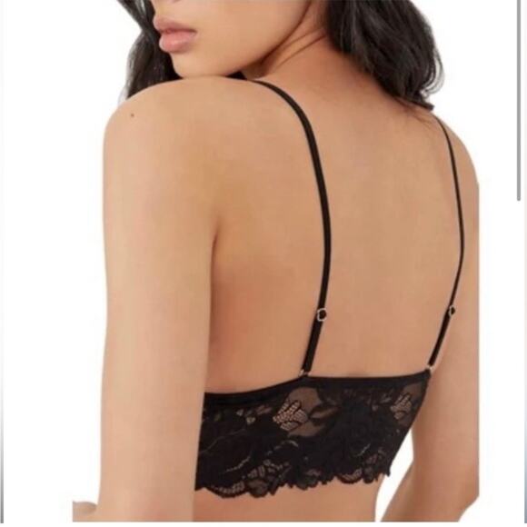Free People 2 Pack Everyday Lace Longline Brami Camisole Black Bralette K778 - Picture 6 of 7
